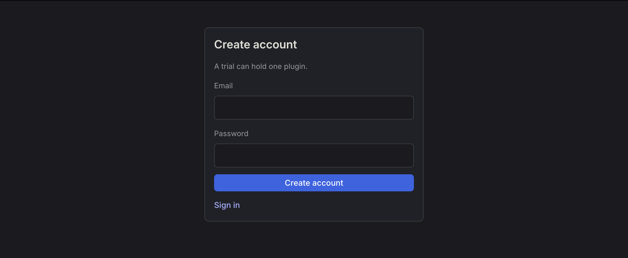 Create account